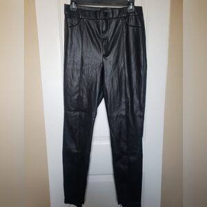 ZARA Black Faux Leather Pants sz L